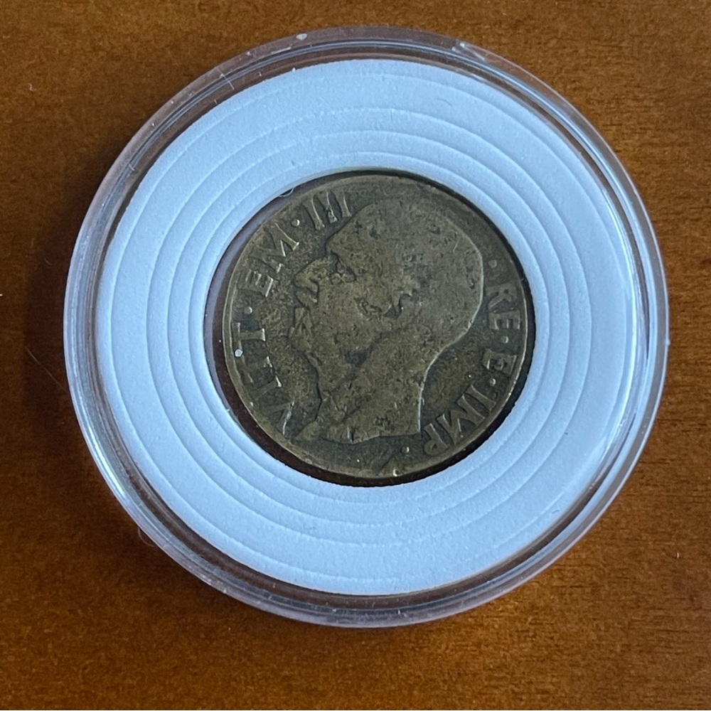 1940 Italy 10 Centesimi XVIII Coin Victor Emmanuel III WWII Era KM#74a Bronze